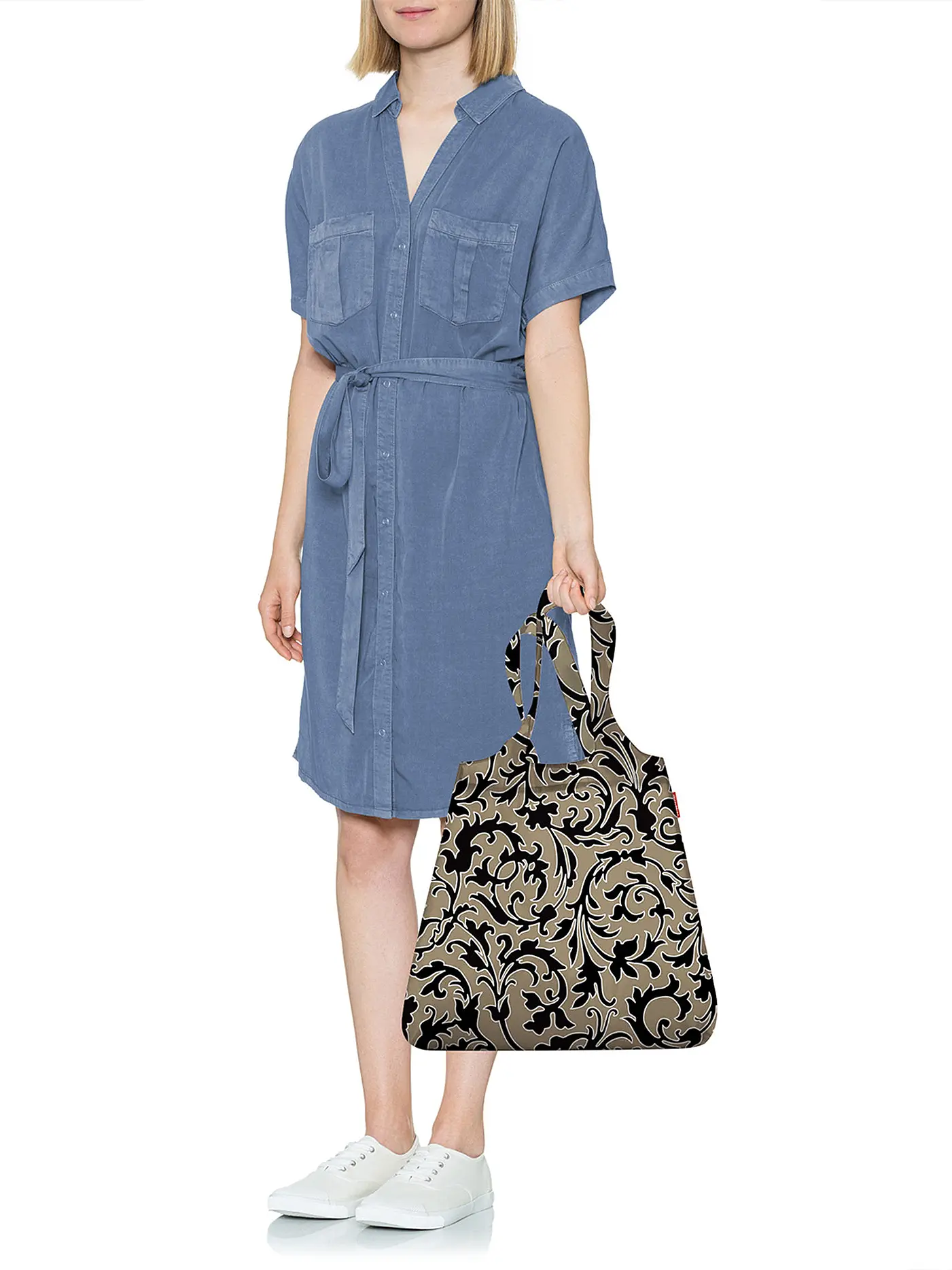 REISENTHEL | Mini Maxi Shopper Baroque Marble  Braun / Schwarz | 